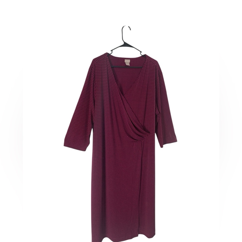 CHICOS WOMENS MIDI WRAP DRESS MAGENTA COLOR SIZE 1 (8)